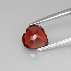Granada Almandina Vermelho Natural 1,48ct, Formato de coração, VVS-VS