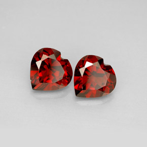 Pedras preciosas de granada almandina vermelho natural de  ct, formato de coração, VVS-VS