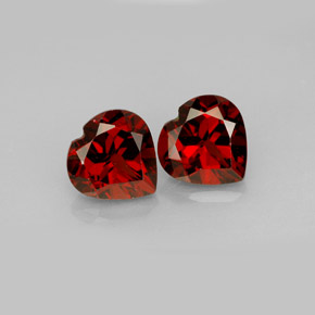 Pedras preciosas de granada almandina vermelho natural de  ct, formato de coração, VVS-VS