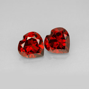 Pedras preciosas de granada almandina vermelho natural de  ct, formato de coração, VVS-VS