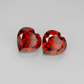 Pedras preciosas de granada almandina vermelho natural de  ct, formato de coração, VVS-VS