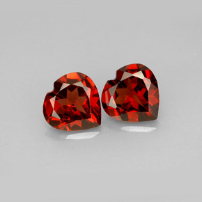 Pedras preciosas de granada almandina vermelho natural de  ct, formato de coração, VVS-VS