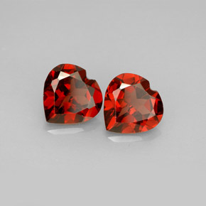 Pedras preciosas de granada almandina vermelho natural de  ct, formato de coração, VVS-VS