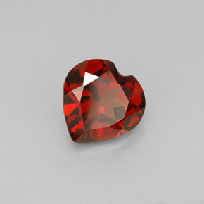Granada Almandina Vermelho Natural 1.32ct, Formato de coração, VS