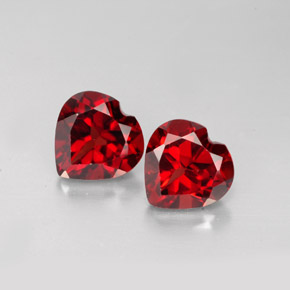Pedras preciosas de granada almandina vermelho natural de  ct, formato de coração, VVS-VS