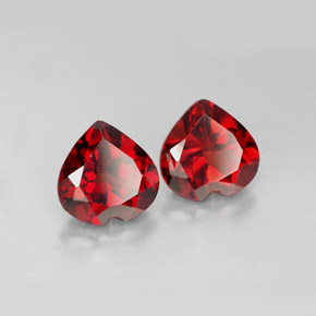 Pedras preciosas de granada almandina vermelho natural de  ct, formato de coração, VVS-VS