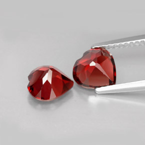 Pedras preciosas de granada almandina vermelho natural de  ct, formato de coração, VVS-VS