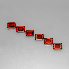 Pedras preciosas de granada almandina vermelho natural de  ct, corte esmeralda, VVS-VS