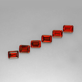 Pedras preciosas de granada almandina vermelho natural de  ct, corte esmeralda, VVS-VS