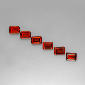 Pedras preciosas de granada almandina vermelho natural de  ct, corte esmeralda, VVS-VS