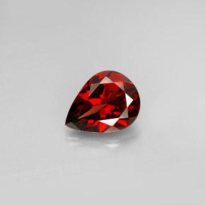 Granada almandina vermelho natural 1,74ct, formato de pêra, VVS-VS