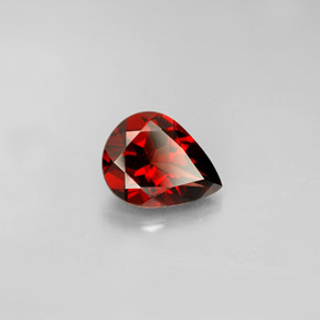 Granada almandina vermelho natural 1,74ct, formato de pêra, VVS-VS