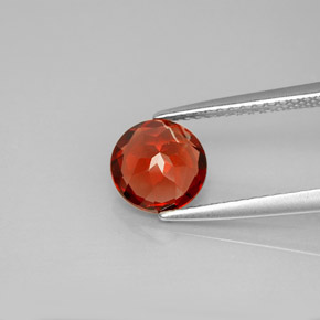 Granada almandina vermelho natural 1,46ct, corte redondo, VVS-VS