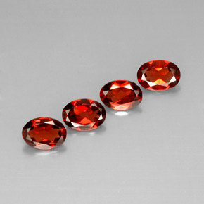 Pedras preciosas de granada almandina vermelho natural de  ct, corte oval, VS