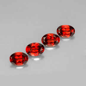 Pedras preciosas de granada almandina vermelho natural de  ct, corte oval, VS