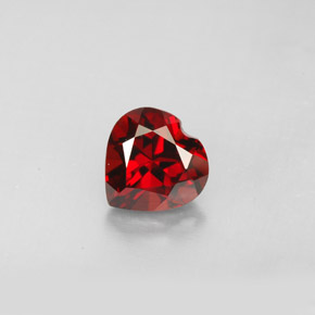 Granada Almandina Vermelho escuro Natural 1.64ct, Formato de coração, VVS-VS
