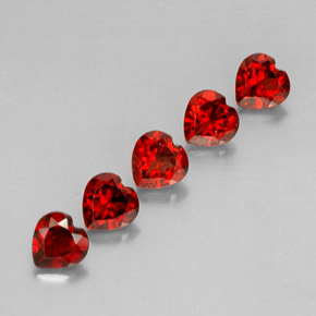 Pedras preciosas de granada almandina vermelho natural de  ct, formato de coração, VS