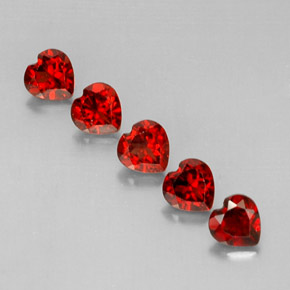 Pedras preciosas de granada almandina vermelho natural de  ct, formato de coração, VS