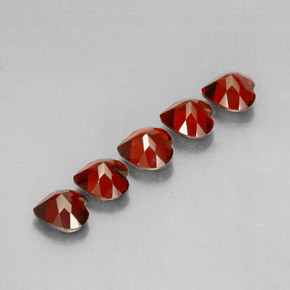 Pedras preciosas de granada almandina vermelho natural de  ct, formato de coração, VS