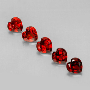 Pedras preciosas de granada almandina vermelho natural de  ct, formato de coração, VS