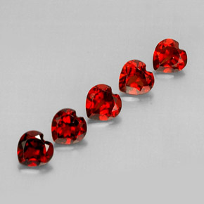 Pedras preciosas de granada almandina vermelho natural de  ct, formato de coração, VS