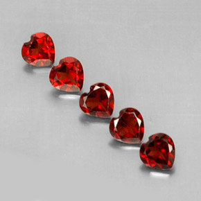 Pedras preciosas de granada almandina vermelho natural de  ct, formato de coração, VS