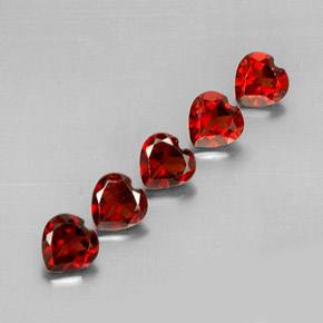 Pedras preciosas de granada almandina vermelho natural de  ct, formato de coração, VS