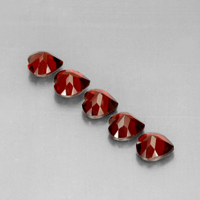 Pedras preciosas de granada almandina vermelho natural de  ct, formato de coração, VS