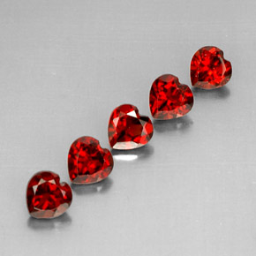 Pedras preciosas de granada almandina vermelho natural de  ct, formato de coração, VS