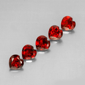 Pedras preciosas de granada almandina vermelho natural de  ct, formato de coração, VS