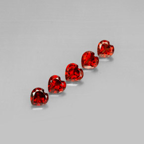 Pedras preciosas de granada almandina vermelho natural de  ct, formato de coração, VS