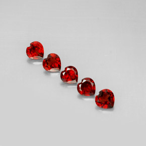 Pedras preciosas de granada almandina vermelho natural de  ct, formato de coração, VS