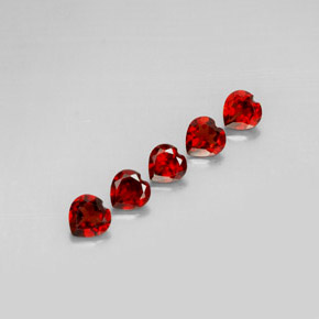 Pedras preciosas de granada almandina vermelho natural de  ct, formato de coração, VS