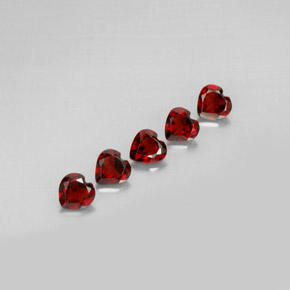 Pedras preciosas de granada almandina vermelho natural de  ct, formato de coração, VS