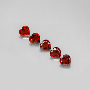 Pedras preciosas de granada almandina vermelho natural de  ct, formato de coração, VS