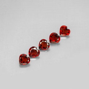 Pedras preciosas de granada almandina vermelho natural de  ct, formato de coração, VS