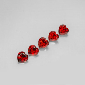 Pedras preciosas de granada almandina vermelho natural de  ct, formato de coração, VS