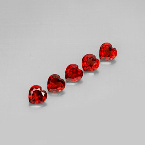 Pedras preciosas de granada almandina vermelho natural de  ct, formato de coração, VS