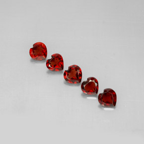 Pedras preciosas de granada almandina vermelho natural de  ct, formato de coração, VS