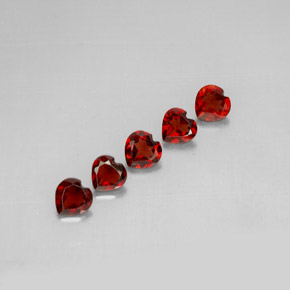 Pedras preciosas de granada almandina vermelho natural de  ct, formato de coração, VS