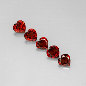 Pedras preciosas de granada almandina vermelho natural de  ct, formato de coração, VS