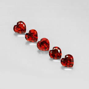 Pedras preciosas de granada almandina vermelho natural de  ct, formato de coração, VS