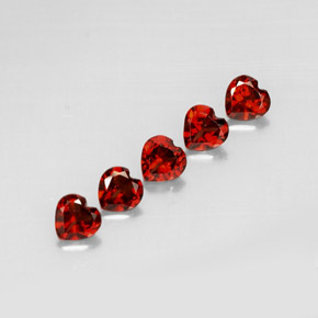 Pedras preciosas de granada almandina vermelho natural de  ct, formato de coração, VS