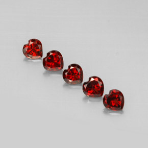 Pedras preciosas de granada almandina vermelho natural de  ct, formato de coração, VS