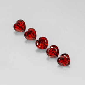 Pedras preciosas de granada almandina vermelho natural de  ct, formato de coração, VS