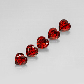 Pedras preciosas de granada almandina vermelho natural de  ct, formato de coração, VS