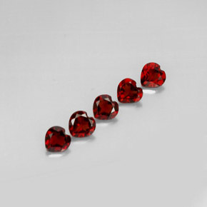Pedras preciosas de granada almandina vermelho natural de  ct, formato de coração, VS