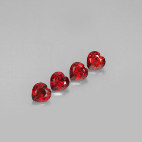 Pedras preciosas de granada almandina vermelho natural de  ct, formato de coração, VVS-VS