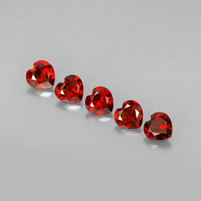 Pedras preciosas de granada almandina vermelho natural de  ct, formato de coração, VVS-VS