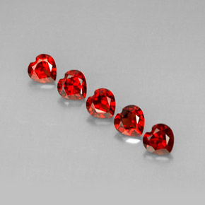Pedras preciosas de granada almandina vermelho natural de  ct, formato de coração, VVS-VS